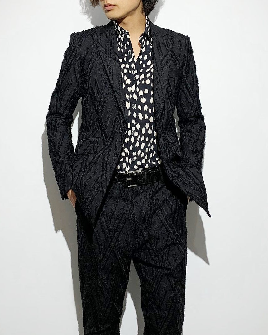 ys Yuji SUGENO / Cut Jacquard Notched Lapel 1B Jacket