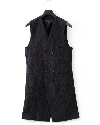 ys Yuji SUGENO / Cut Jacquard Double Long Vest