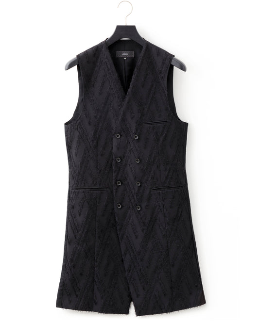 ys Yuji SUGENO / Cut Jacquard Double Long Vest