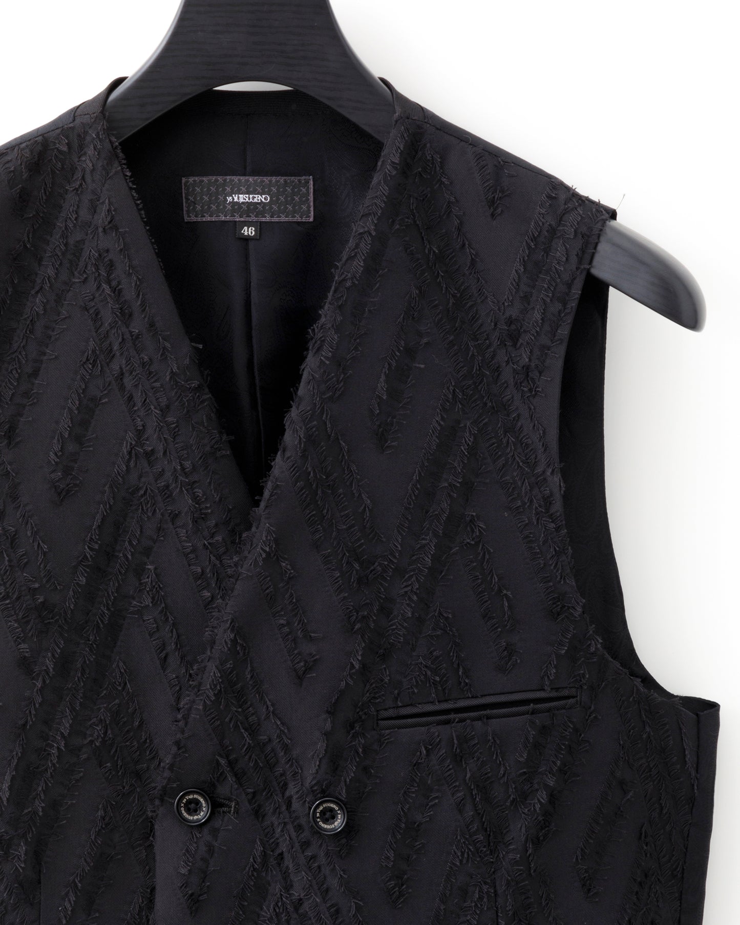 ys Yuji SUGENO / Cut Jacquard Double Long Vest