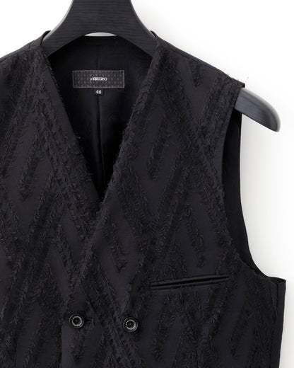 ys Yuji SUGENO / Cut Jacquard Double Long Vest
