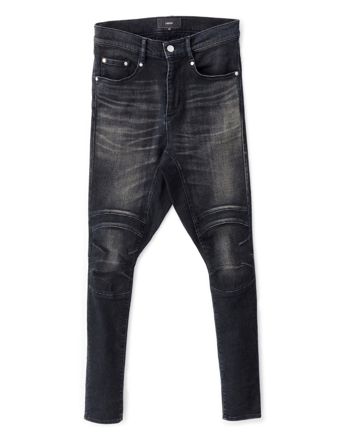 ys Yuji SUGENO / USED Supima CO Hybrid Denim Sarrouel Skinny Pants - DARK GRAY