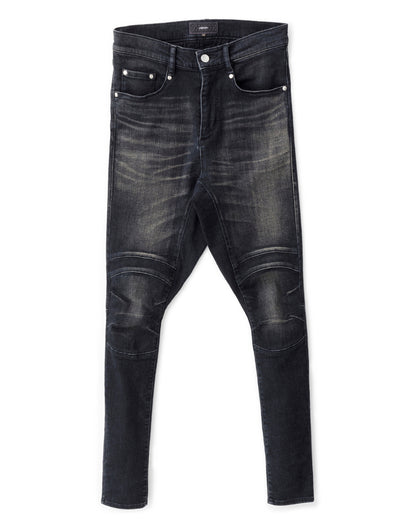 ys Yuji SUGENO / USED Supima CO Hybrid Denim Sarrouel Skinny Pants - DARK GRAY