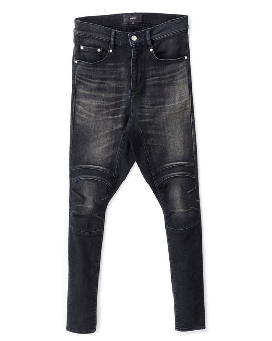 ys Yuji SUGENO / USED Supima CO Hybrid Denim Sarrouel Skinny Pants - DARK GRAY