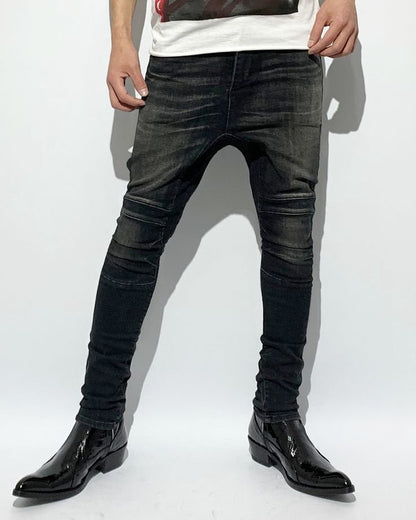 ys Yuji SUGENO / USED Supima CO Hybrid Denim Sarrouel Skinny Pants - DARK GRAY
