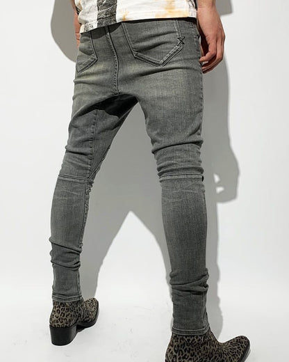 ys Yuji SUGENO / USED Supima CO Hybrid Denim Sarrouel Skinny Pants - GRAY