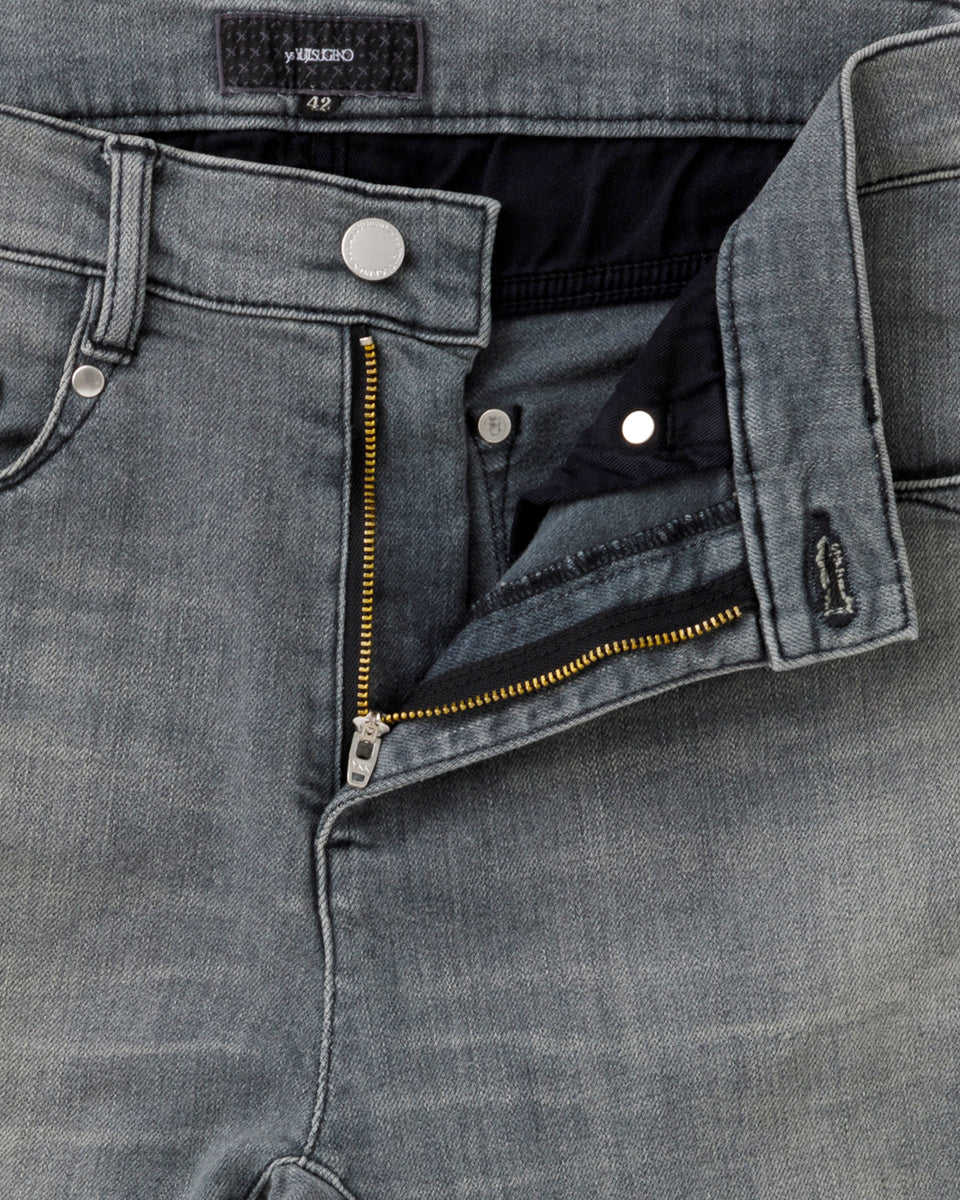 ys Yuji SUGENO / USED Supima CO Hybrid Denim Sarrouel Skinny Pants - GRAY