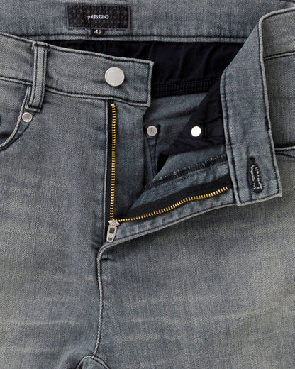 ys Yuji SUGENO / USED Supima CO Hybrid Denim Sarrouel Skinny Pants - GRAY