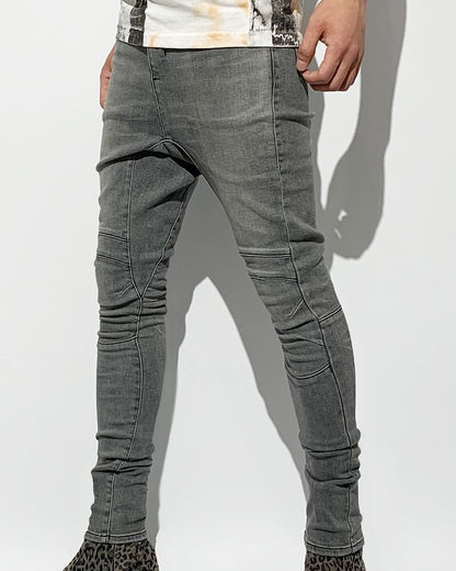 ys Yuji SUGENO / USED Supima CO Hybrid Denim Sarrouel Skinny Pants - GRAY