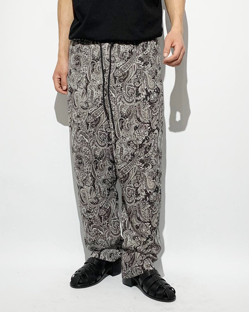 ADULT by YUJISUGENO / Paisley Pattern Sarrouel Wide Pants - BLACK