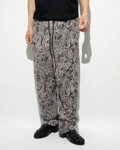 ADULT by YUJISUGENO / Paisley Pattern Sarrouel Wide Pants - BLACK