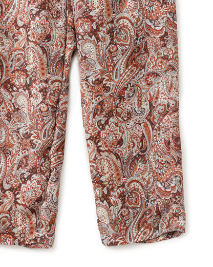 ADULT by YUJISUGENO / Paisley Pattern Sarrouel Wide Pants - BROWN