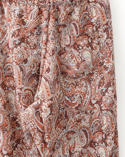 ADULT by YUJISUGENO / Paisley Pattern Sarrouel Wide Pants - BROWN