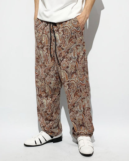 ADULT by YUJISUGENO / Paisley Pattern Sarrouel Wide Pants - BROWN