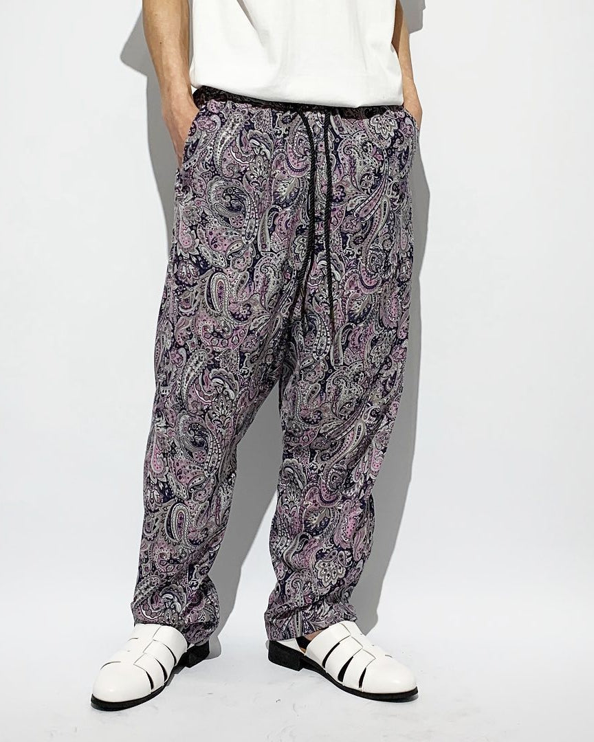 ADULT by YUJISUGENO / Paisley Pattern Sarrouel Wide Pants - PURPLE