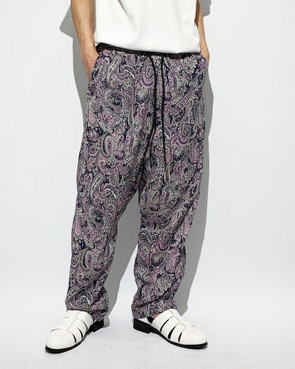 ADULT by YUJISUGENO / Paisley Pattern Sarrouel Wide Pants - PURPLE