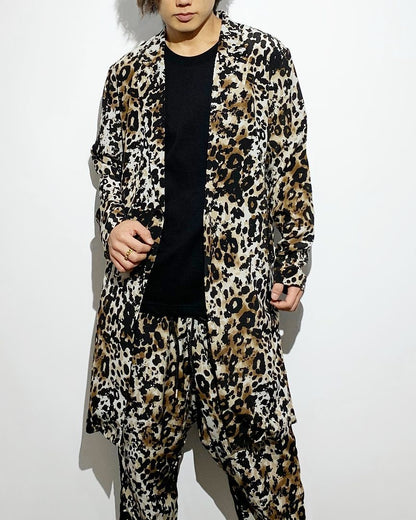 ADULT by YUJISUGENO / Leopard Pattern Long Shirt Jacket