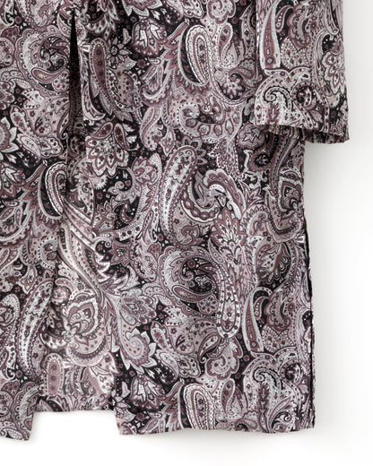 ADULT by YUJISUGENO / Paisley Pattern Long Shirt Jacket - BLACK