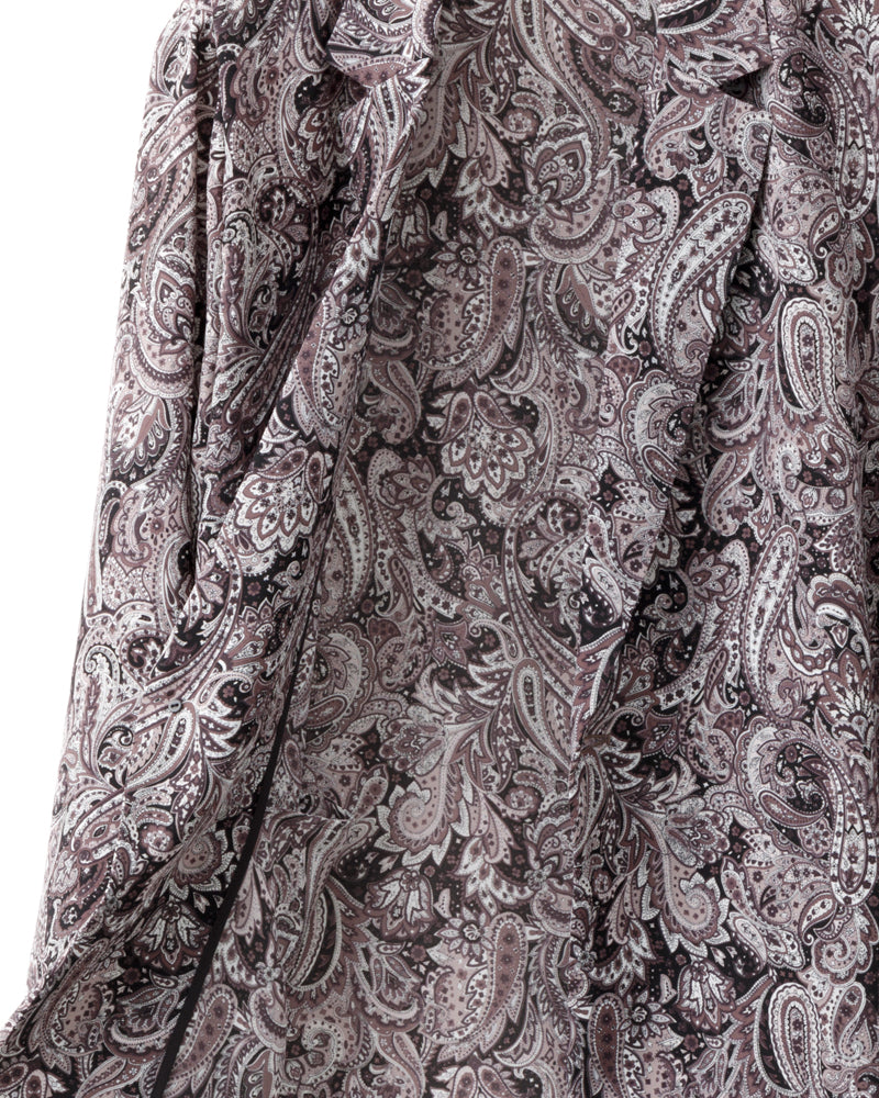 ADULT by YUJISUGENO / Paisley Pattern Long Shirt Jacket - BLACK