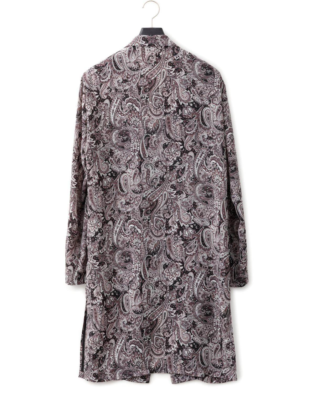 ADULT by YUJISUGENO / Paisley Pattern Long Shirt Jacket - BLACK