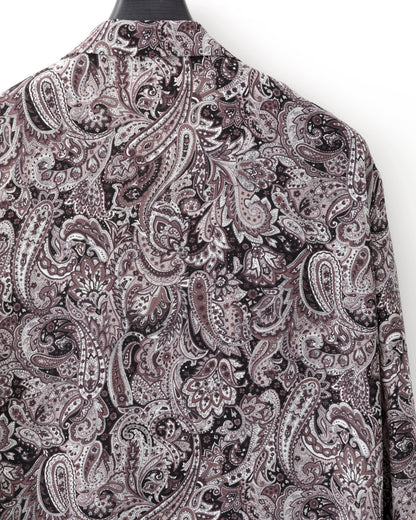 ADULT by YUJISUGENO / Paisley Pattern Long Shirt Jacket - BLACK