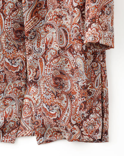 ADULT by YUJISUGENO / Paisley Pattern Long Shirt Jacket - BROWN