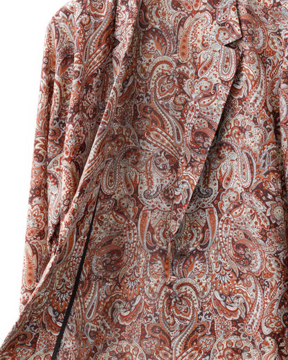 ADULT by YUJISUGENO / Paisley Pattern Long Shirt Jacket - BROWN