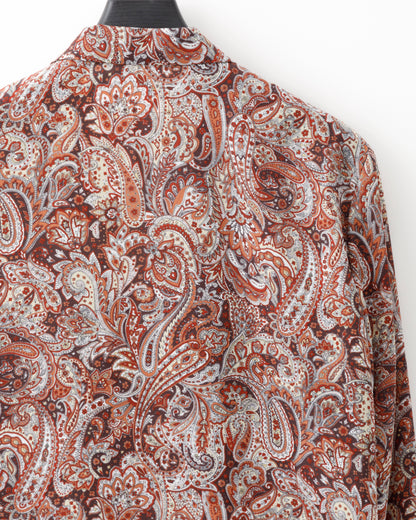ADULT by YUJISUGENO / Paisley Pattern Long Shirt Jacket - BROWN