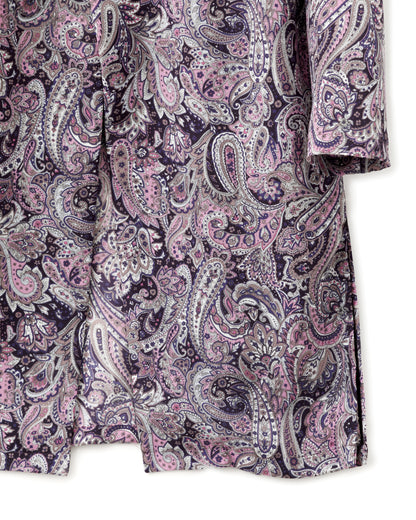 ADULT by YUJISUGENO / Paisley Pattern Long Shirt Jacket - PURPLE