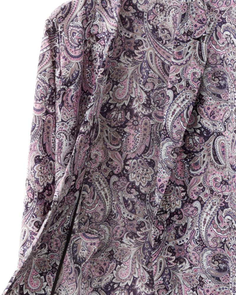 ADULT by YUJISUGENO / Paisley Pattern Long Shirt Jacket - PURPLE