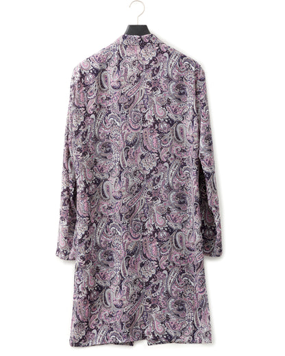 ADULT by YUJISUGENO / Paisley Pattern Long Shirt Jacket - PURPLE