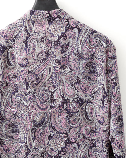 ADULT by YUJISUGENO / Paisley Pattern Long Shirt Jacket - PURPLE
