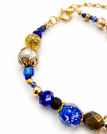 Ranunculus / "Blue Night" Bracelet