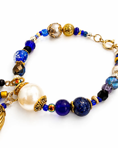 Ranunculus / "Blue Night" Bracelet