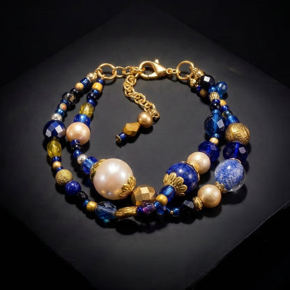 Ranunculus / "Blue Night" 2 Bracelet