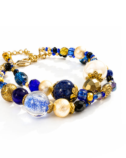 Ranunculus / "Blue Night" 2 Bracelet