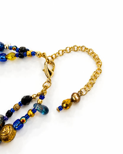 Ranunculus / "Blue Night" 2 Bracelet