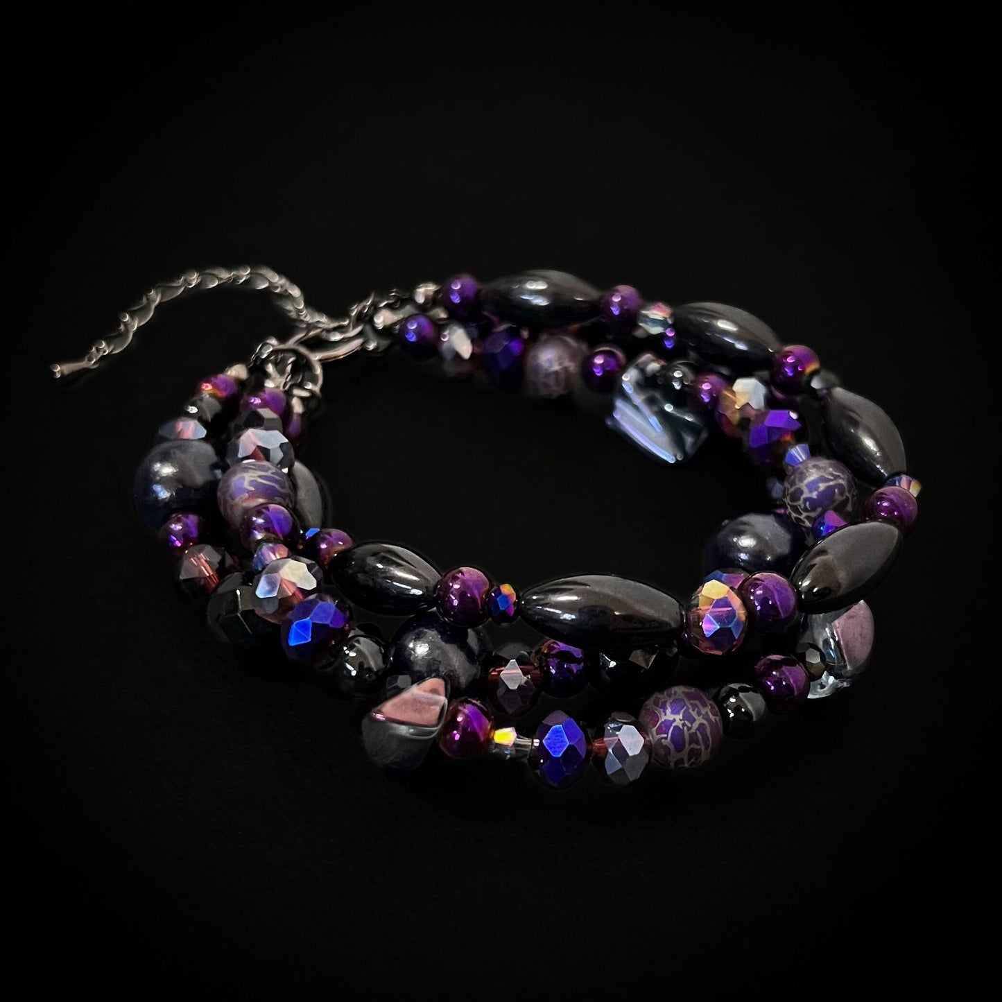 Ranunculus / "Neo" 3 Bracelet + Crystal