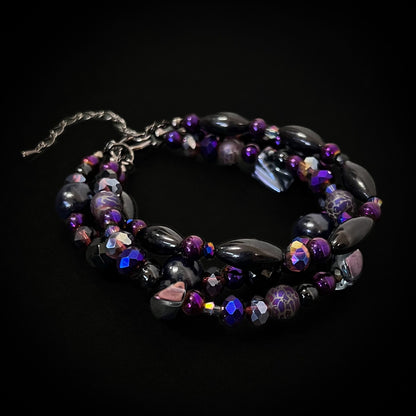Ranunculus / "Neo" 3 Bracelet + Crystal