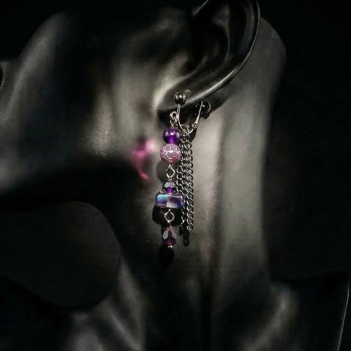 Ranunculus / "Neo" Earring + Crystal
