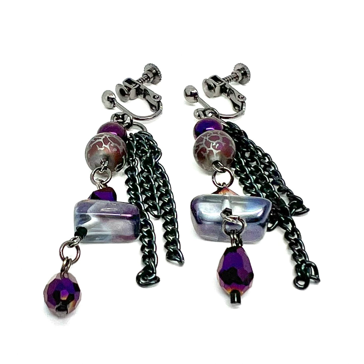 Ranunculus / "Neo" Earring + Crystal