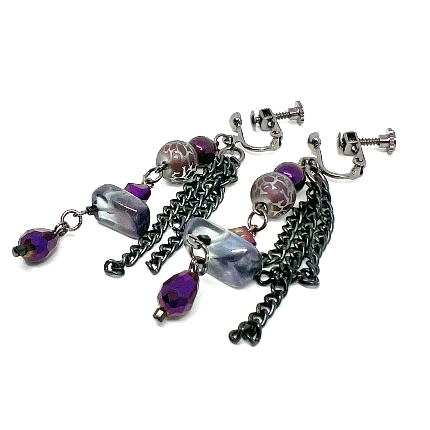 Ranunculus / "Neo" Earring + Crystal