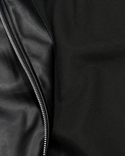 agr / Synthetic Leather Hooded JK with Chain