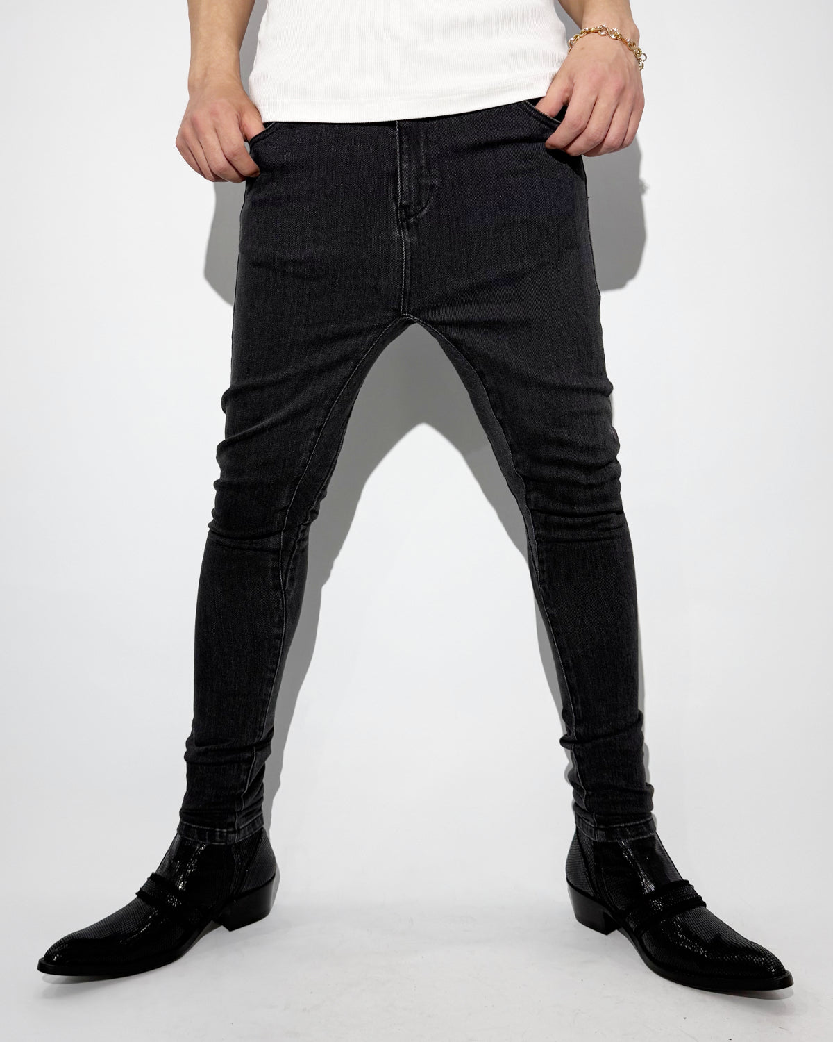 agrサルエルスキニーデニム agr | Sarrouel Denim PT #2 - Washed Black – HARAJUKU VILLAGE