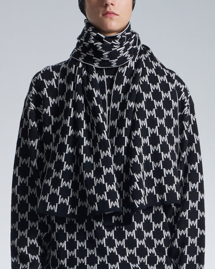 HARRISON WONG / Logo Monogram Wool Scarf