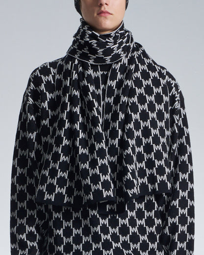 HARRISON WONG / Logo Monogram Wool Scarf