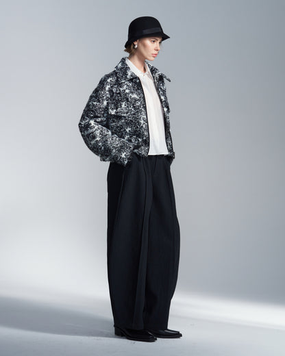 HARRISON WONG / Hairy Abstract Jacquard Zipper Jacket
