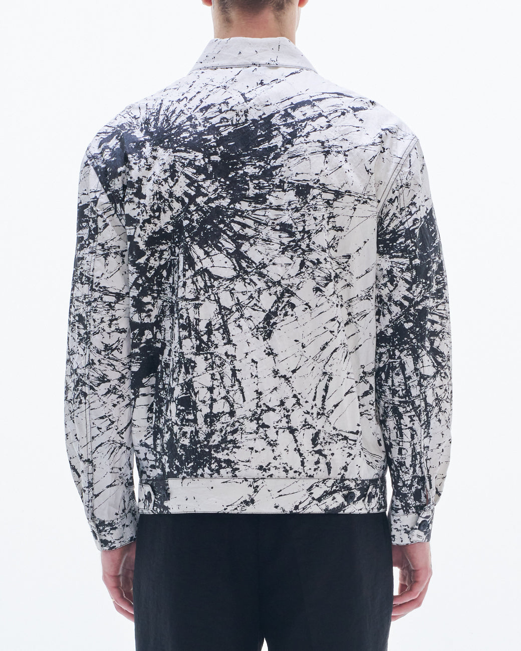 HARRISON WONG / Nylon Cotton Jacket With Broken Glass Print - White
