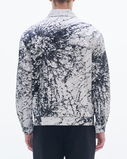 HARRISON WONG / Nylon Cotton Jacket With Broken Glass Print - White