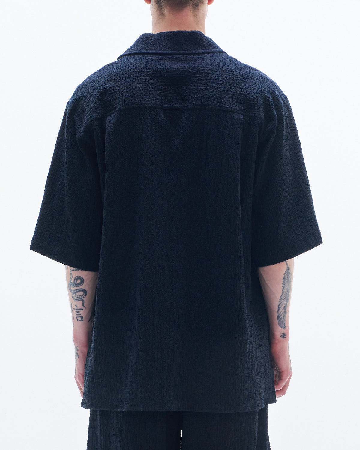 HARRISON WONG / Crepe Cotton Pullover Shirt - Black